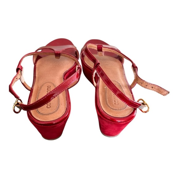 Corso Como T Strap Platform Wedge Red Buckle - Picture 8 of 11